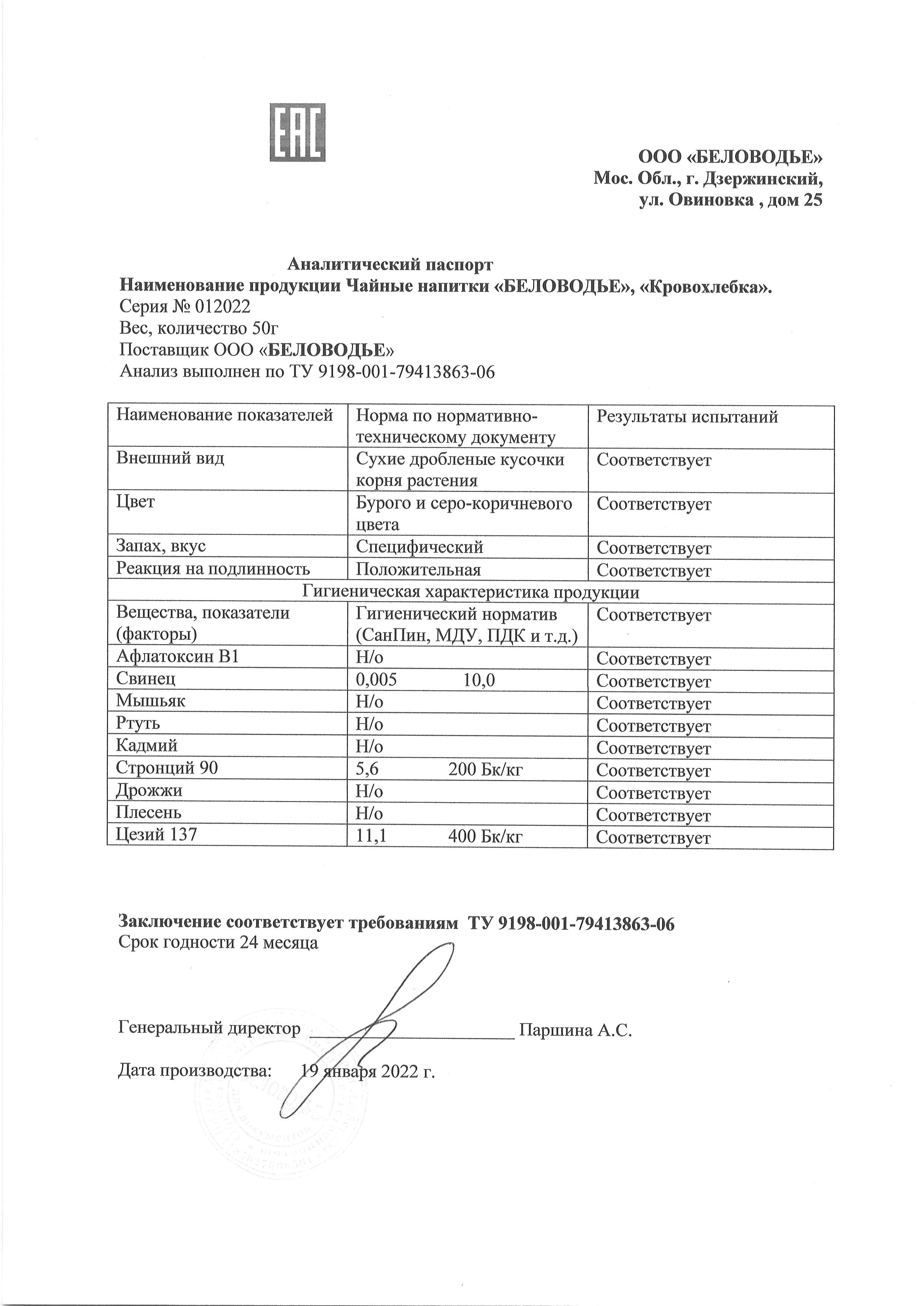 Паспорт №012022